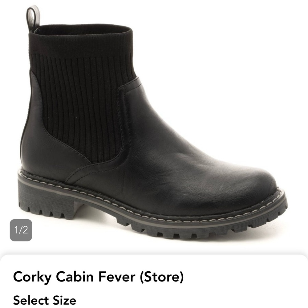 NEW in box Corkys cabin fever black boots booties size 9 (BUT fits like an 8)